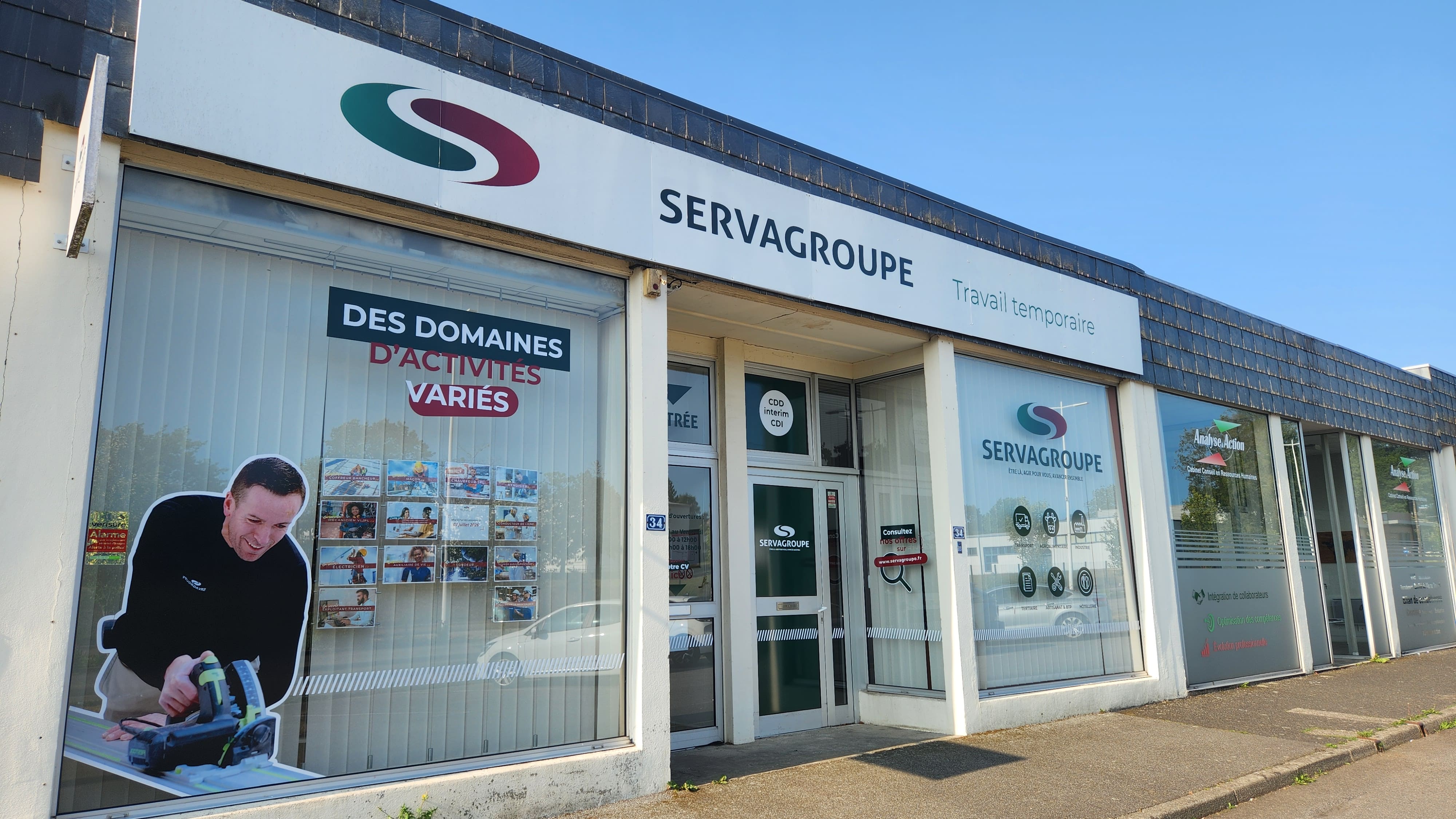 Façade de l’agence d’intérim Servagroupe à Loudéac